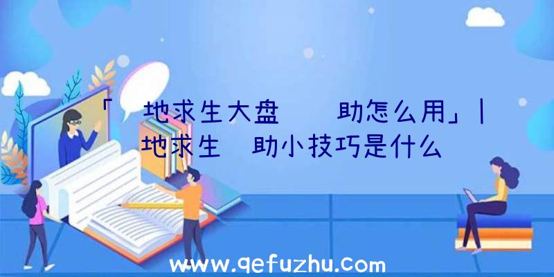 「绝地求生大盘鸡辅助怎么用」|绝地求生辅助小技巧是什么